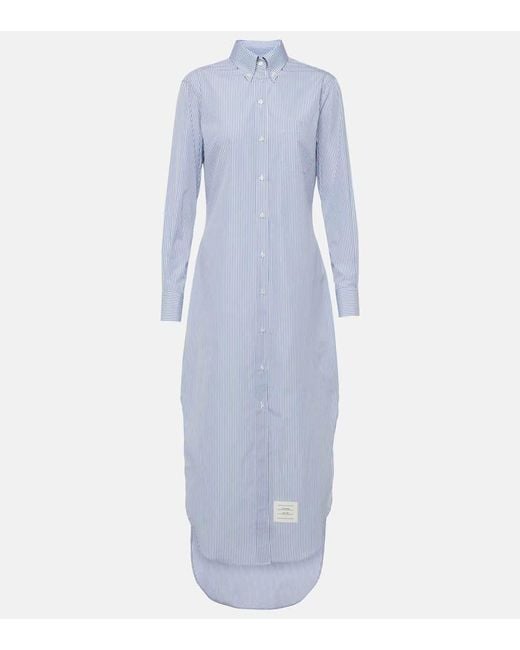 Thom Browne Blue Hemdblusenkleid aus Baumwolle