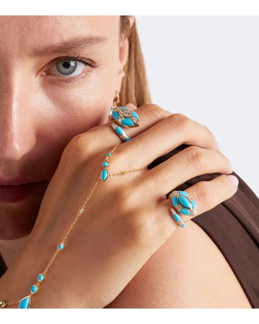 SHAY Blue Riviera 18Kt Pinky Ring With And Diamonds