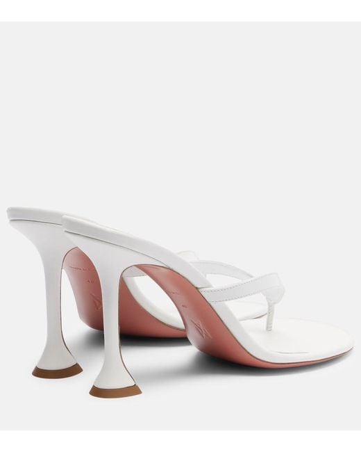 AMINA MUADDI White Juliette Leather Thong Sandals