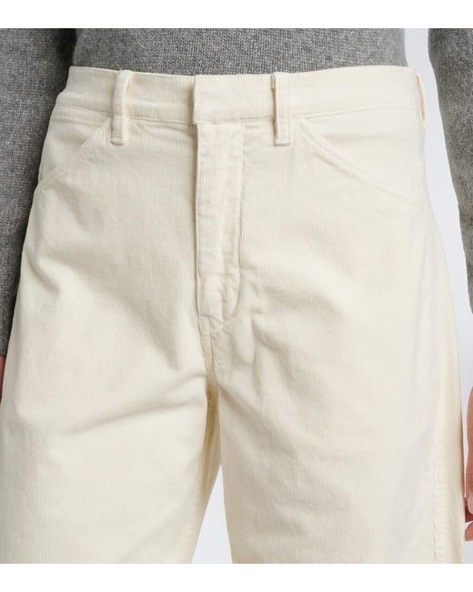 Nili Lotan Natural Tribeca Cotton-Blend Corduroy Barrel-Leg Pants