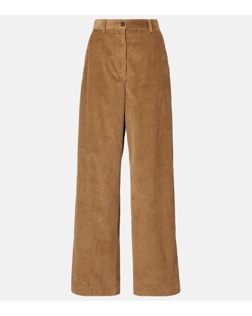 Miu Miu Brown Weite Hose Aus Baumwoll-Cord