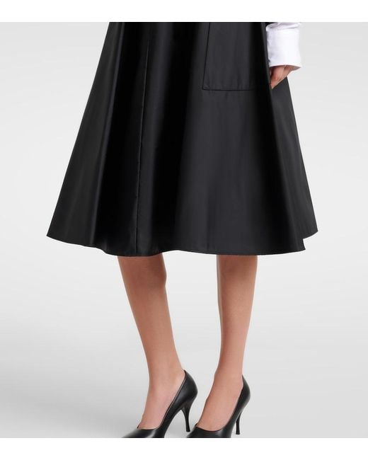 Prada Black Re-Nylon Belted Midi Skirt