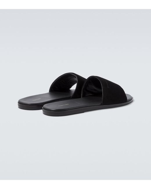 Tom Ford Black Suede Slides for men