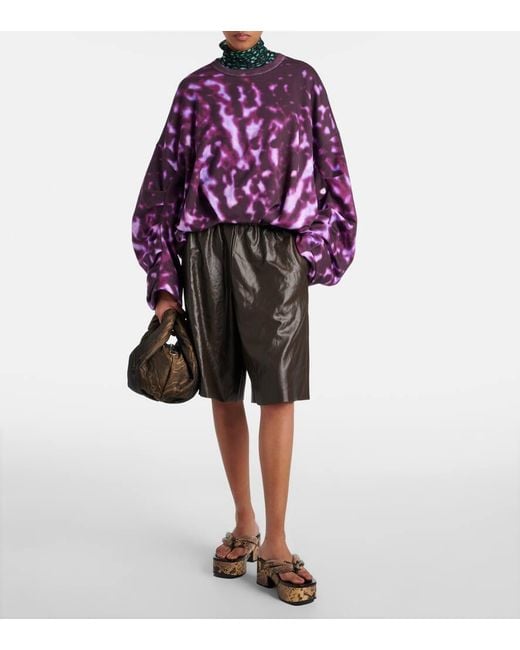 Dries Van Noten Gray Satin Bermuda Shorts
