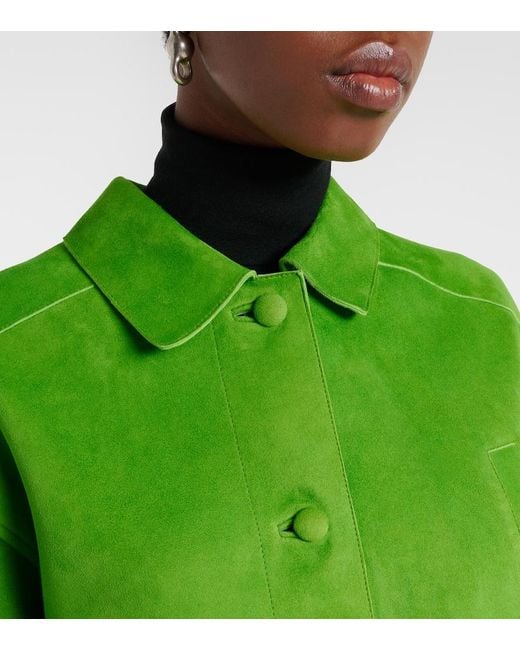 Staud Green Roxanne Suede Jacket