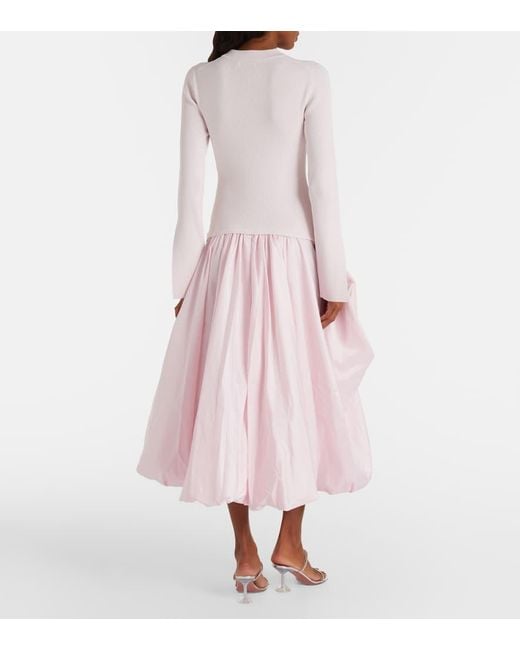 Jonathan Simkhai Pink Kenlie Ribbed-Knit Midi Dress