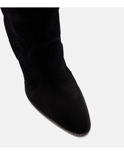 Paris Texas Black Lavinia Suede Knee-High Boots