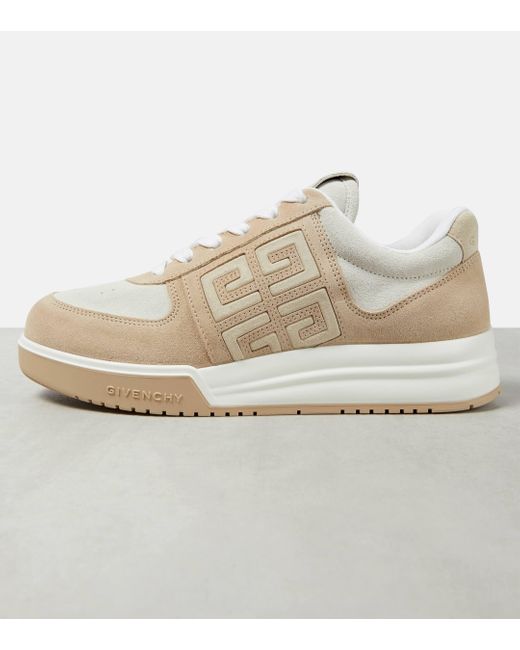 Givenchy White G4 Suede And Leather Low-top Sneakers