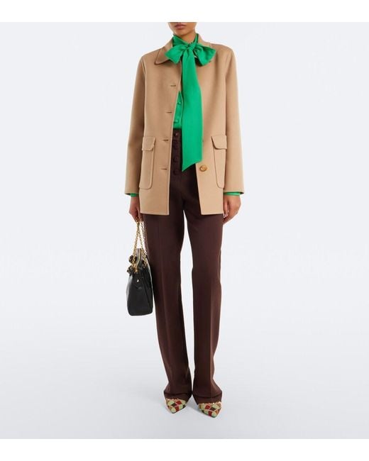 Valentino Natural Vlogo Wool And Cashmere Jacket
