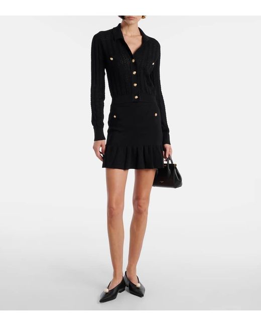 Alessandra Rich Black Skirt With Decorative Pockets