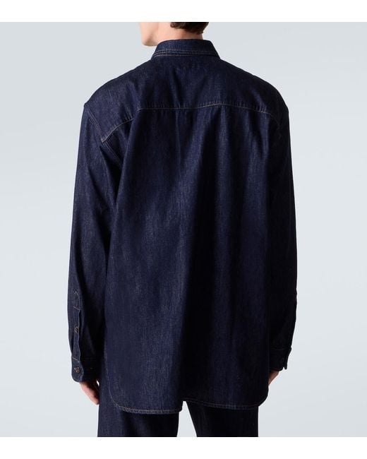Dries Van Noten Blue Denim Shirt for men
