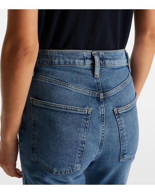 Agolde Blue 90's Pinch Waist High-Rise Straight Jeans