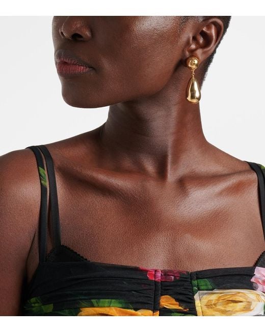 Dolce & Gabbana Metallic Drop Clips Earrings