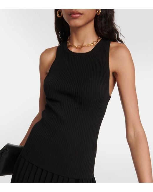 Co. Black Ribbed-Knit Jersey Tank Top