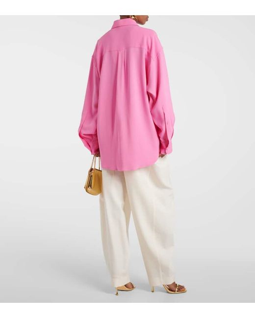 Stella McCartney Pink Oversize-Hemd aus Crepe