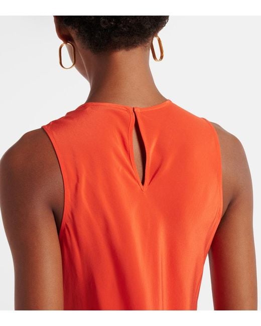 Asceno Orange Valencia Silk Maxi Dress