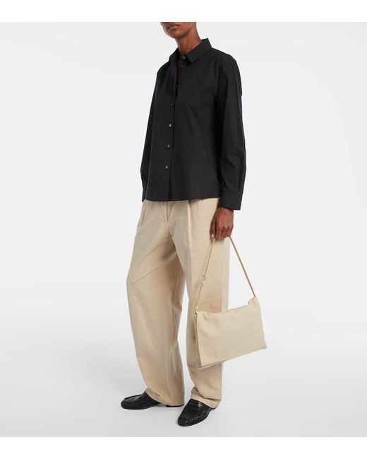The Row Natural Nan Leather Shoulder Bag