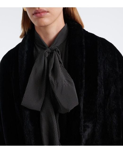 Nour Hammour Black Raquel Shearling Coat