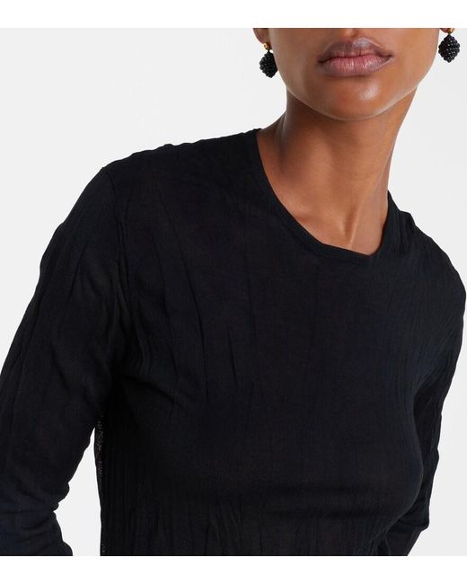 Totême Black Pleated Maxi Dress