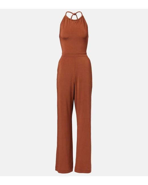 Max Mara Brown Parsec Halterneck Beach Jumpsuit