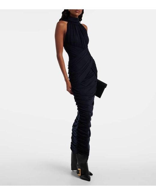 Balmain Blue Robe Aus Wolle