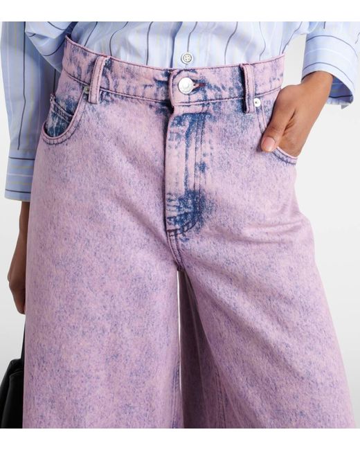 Jeans A Vita Alta E Gamba Larga di Marni in Purple