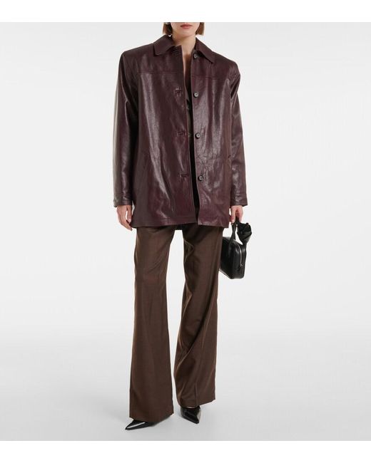 Magda Butrym Brown Oversized Leather Jacket
