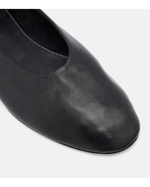 Totême Black Leather Ballet Flats