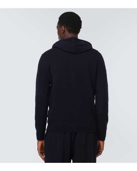 Allude Blue Wool And Cashmere Hoodie for men