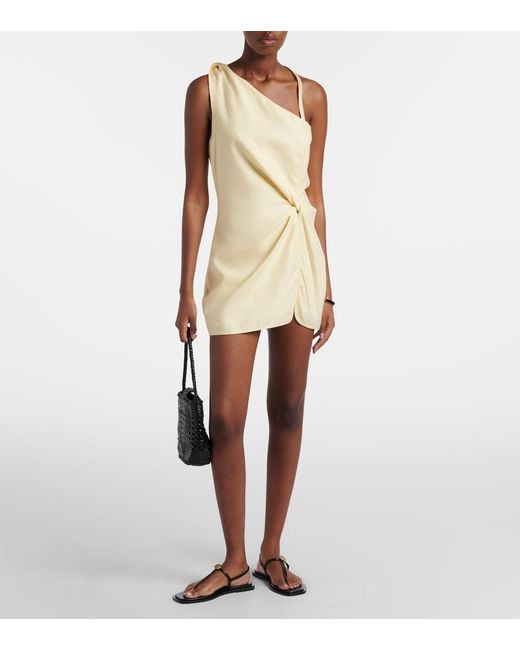 Sir Natural Gathered Halterneck Linen Minidress