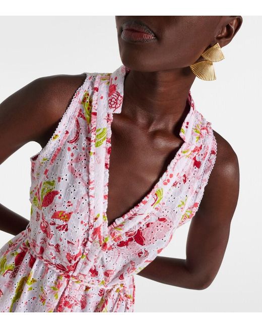 Poupette Pink Nana Floral Tiered Cotton Maxi Dress