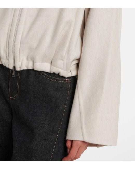 Brunello Cucinelli White Monili Virgin Wool Jacket