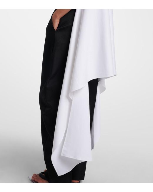Alaïa White Asymmetric Cotton-Blend Jersey T-Shirt