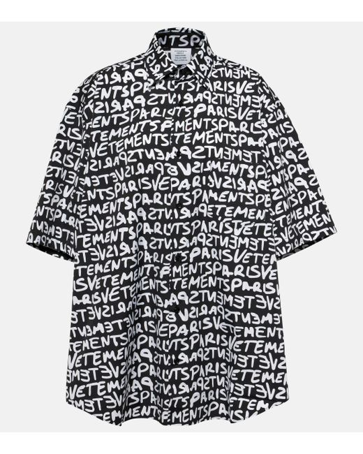 Vetements Black Printed Cotton Shirt