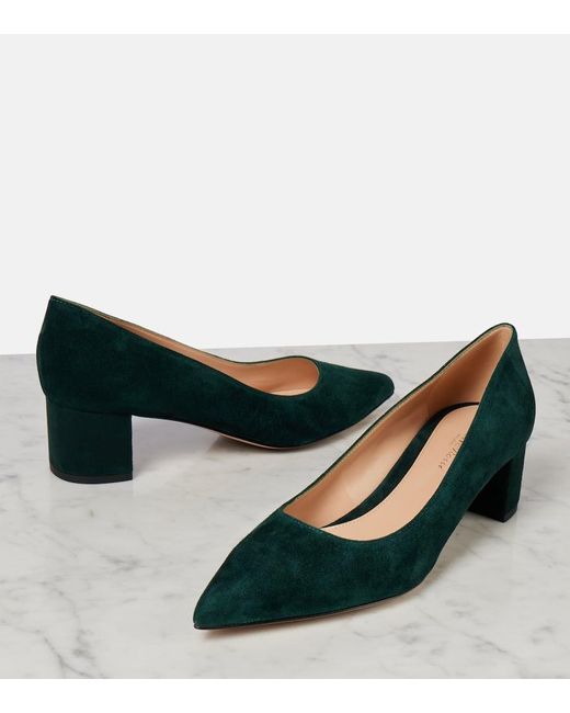 Gianvito Rossi Green Piper 45 Suede Pumps