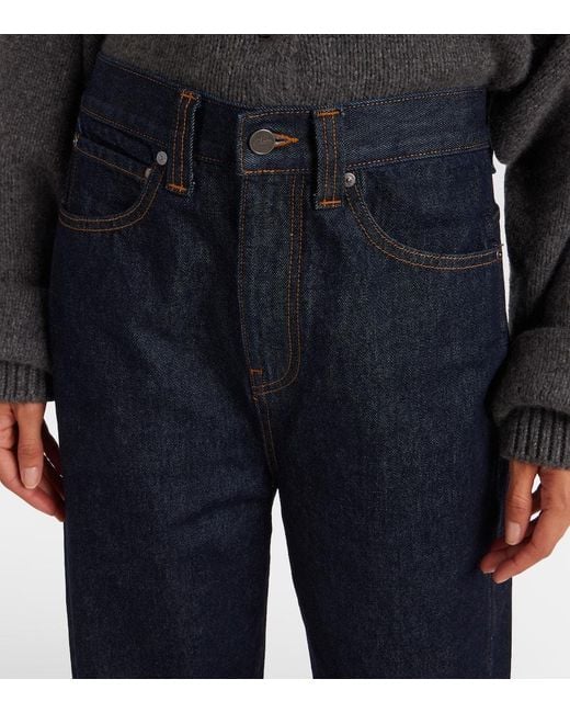 Jean Ample Benson A Taille Haute Khaite en coloris Blue