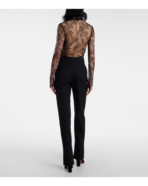 Alexander McQueen Blue Gerade Hose Aus Einem Wollgemisch