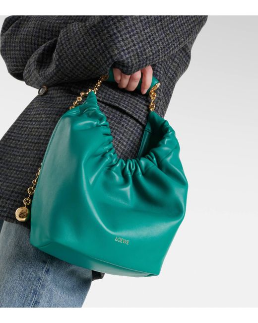 Loewe Green Squeeze Small Leather Shoulder Bag