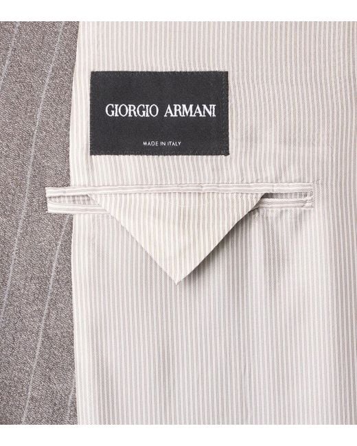 Giorgio Armani Brown Pinstripe Virgin Wool Suit for men