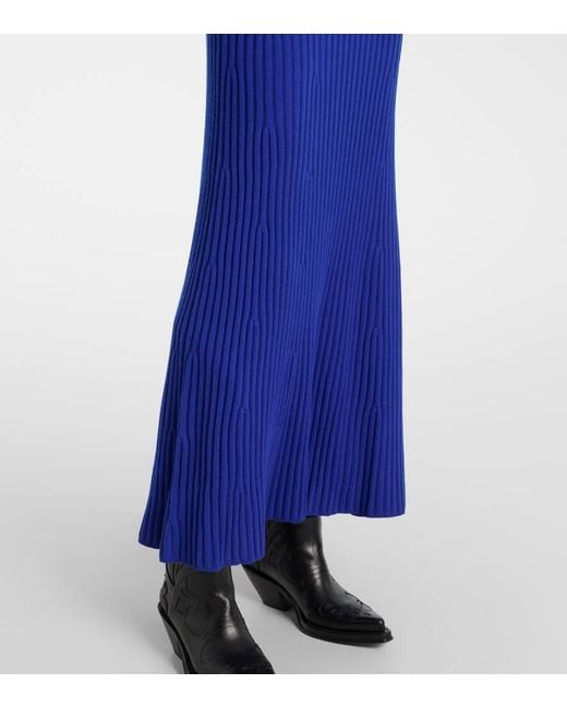 Gabriela Hearst Blue Meier Wool And Cashmere Midi Dress