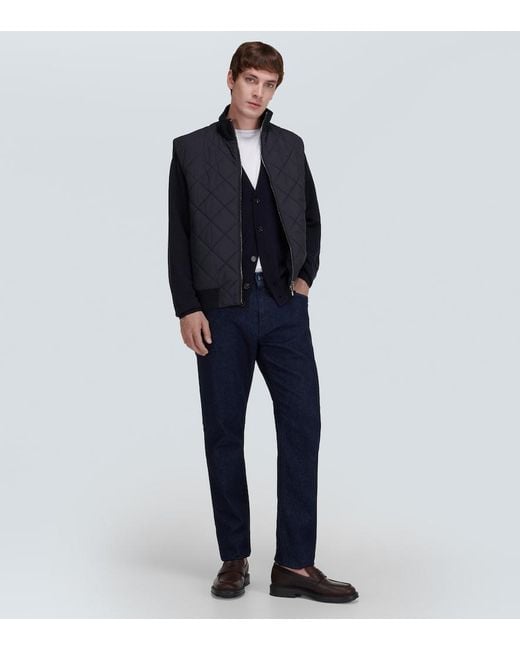Loro Piana Blue Ampay Quilted Vest for men