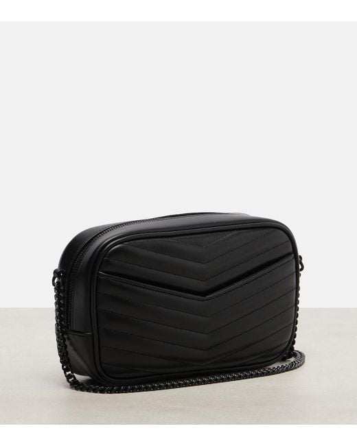 Saint Laurent Black Lou Mini Quilted Leather Camera Bag