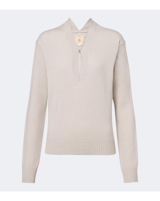 Jardin Des Orangers White Wool And Cashmere Sweater