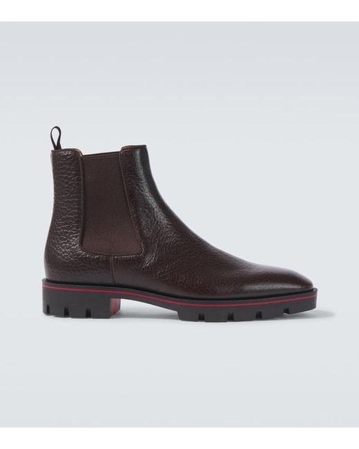 Christian Louboutin Brown Alpinosol Leather Chelsea Boots for men