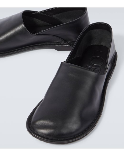 Loewe Black Folio Leather Loafers for men