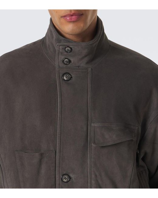 Giorgio Armani Gray Suede Jacket for men