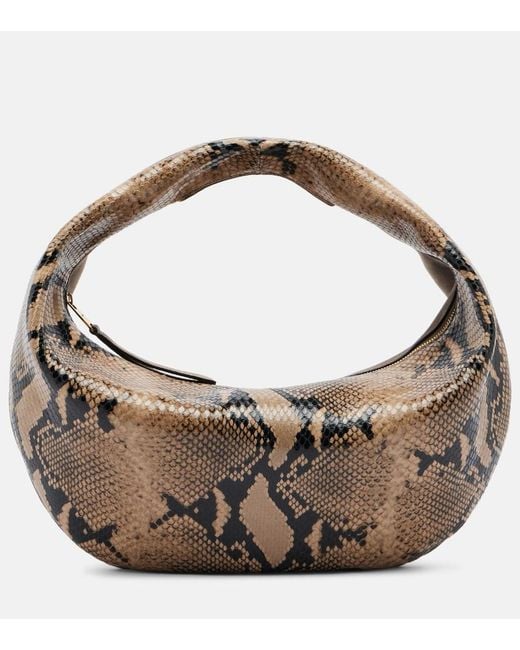 Khaite Brown Olivia Medium Snake-Effect Leather Tote Bag