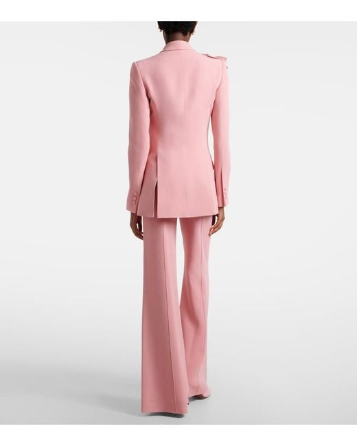 Elie Saab Pink High-Rise Cady Wide-Leg Pants