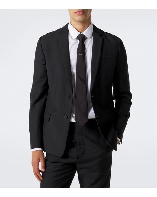 Prada White Logo Silk Tie for men