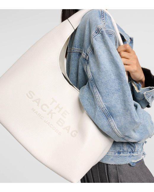 Marc Jacobs White The Sack Leather Tote Bag